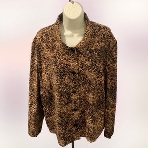 Vintage Briggs Leopard print blazer jacket‎ Shacket Size 2X